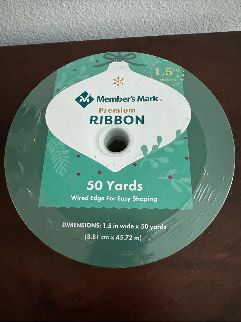 Green Glitter Decorative Ribbon  50 yds NWT